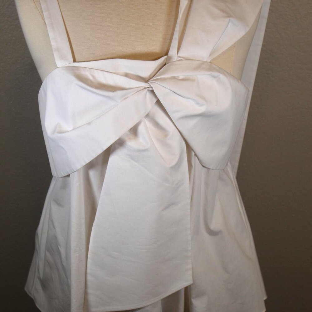 Prose & Poetry Annette Front Tie White Sleeveless Cotton Top/Blouse Size Lg